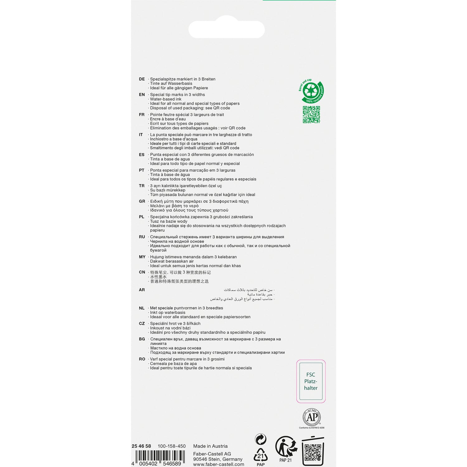Marcadores Textliner Pastel 8 unidades Faber Castell