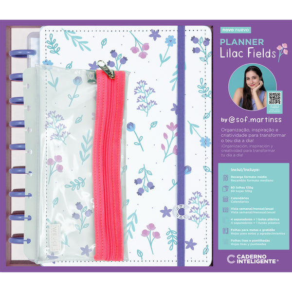 Estojo Crystal Neon Pink Caderno Inteligente