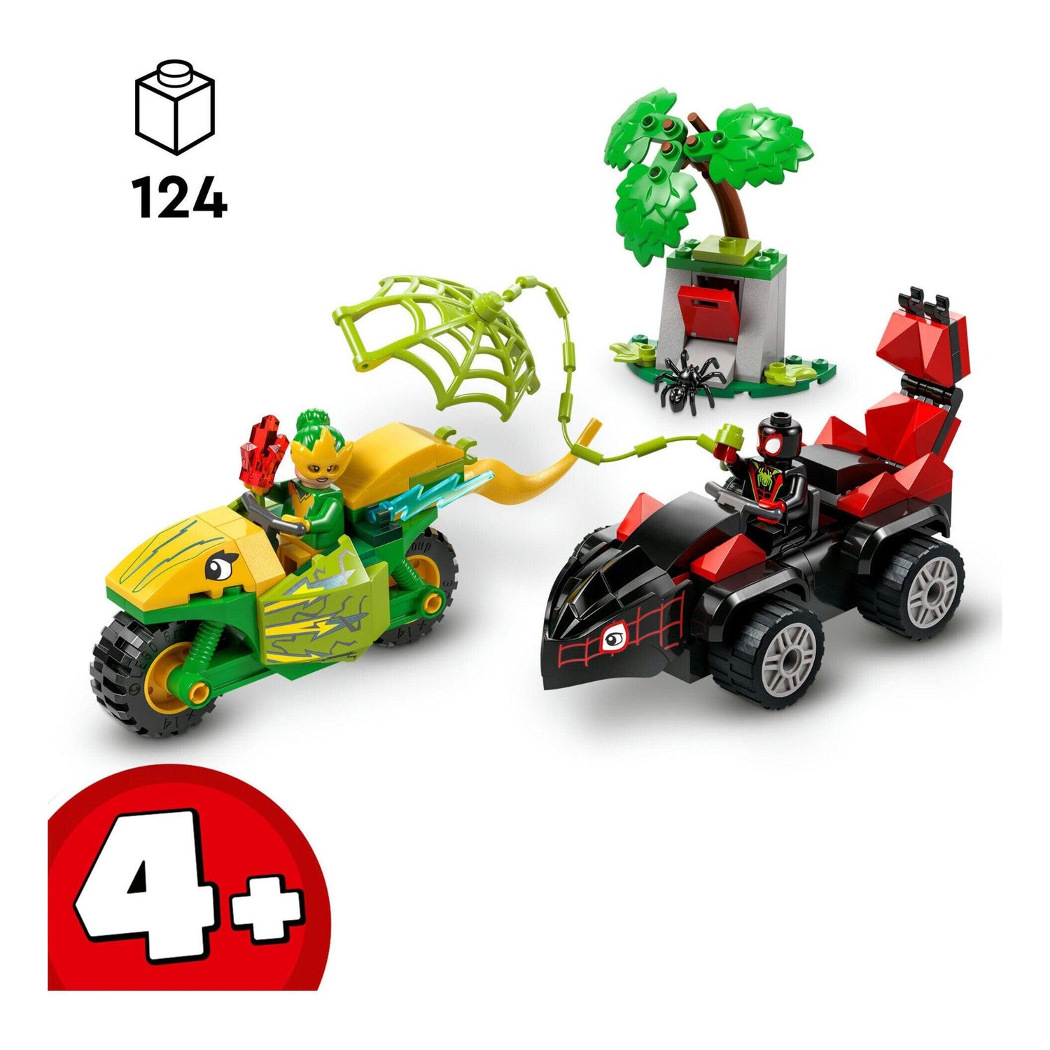 LEGO Marvel - Spin e Electro – Perseguição em Veículos Dinossauros - 11198