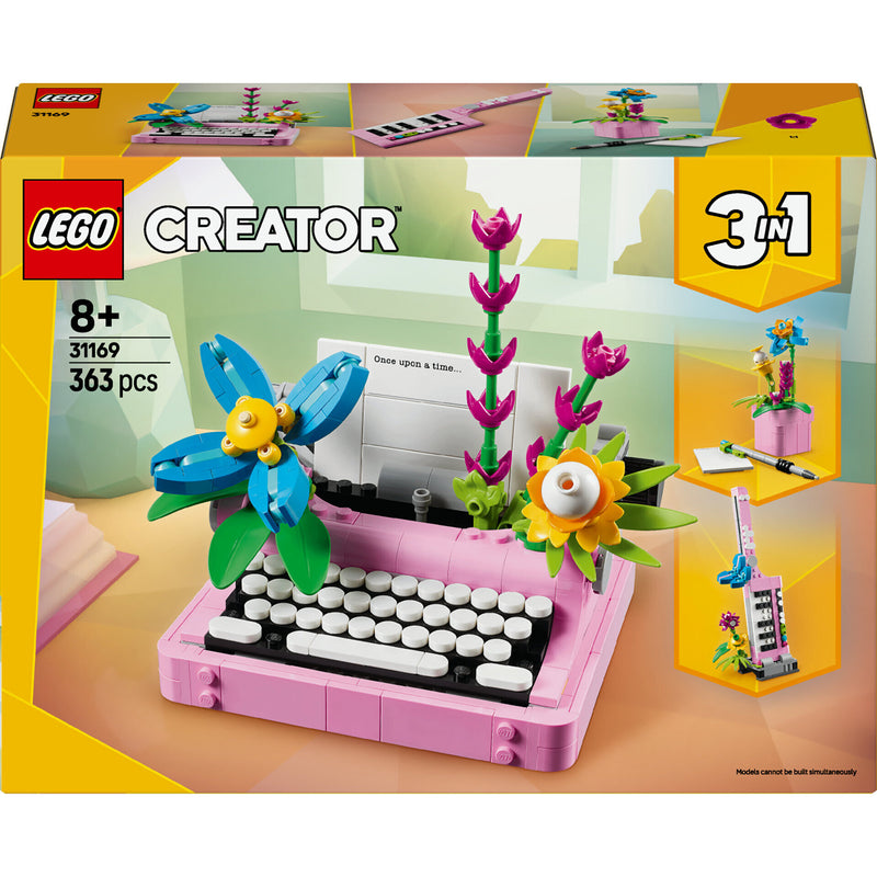 Máquina De Escrever Com Flores Lego