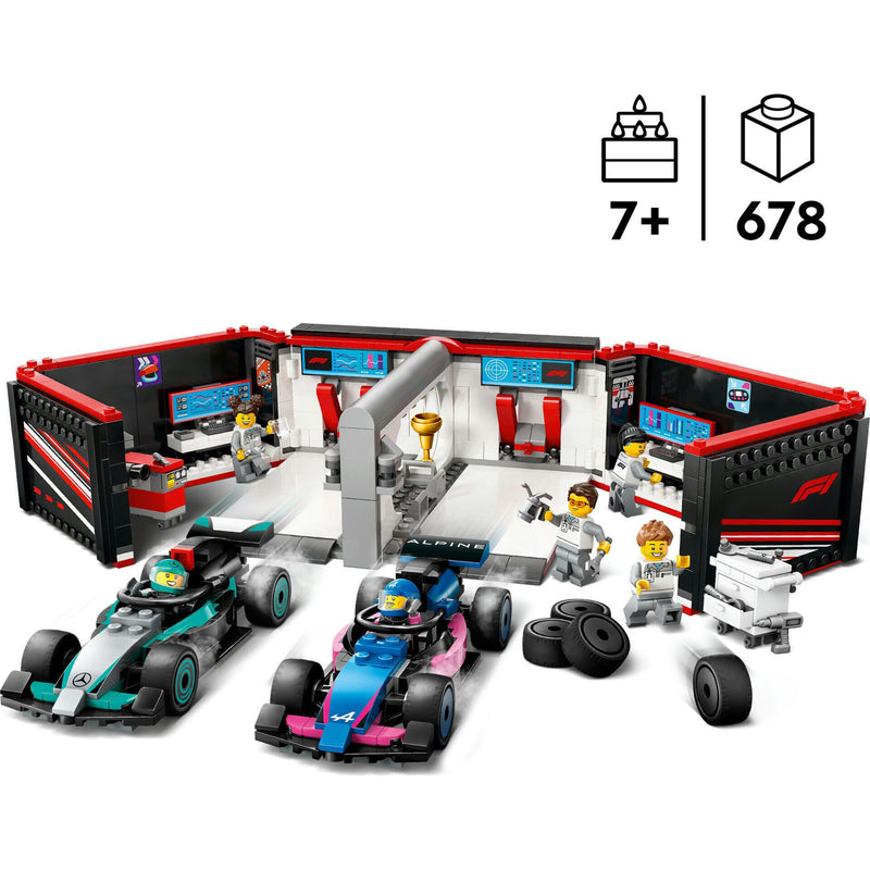 Garagem De F1 Mercedes-Amg E Alpine Lego