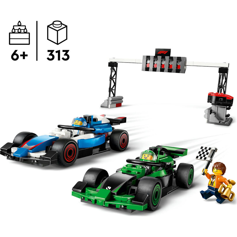 Grelha com Carros de Corrida Vcarb e Sauber Lego