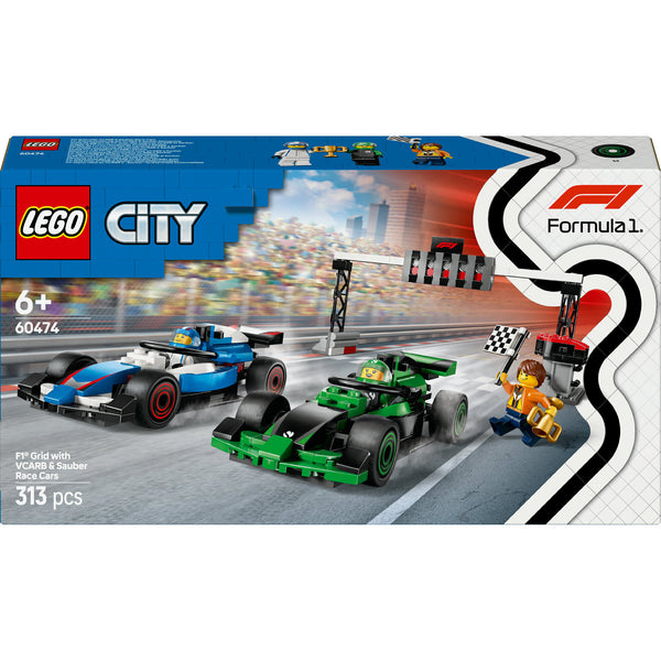 Grelha com Carros de Corrida Vcarb e Sauber Lego