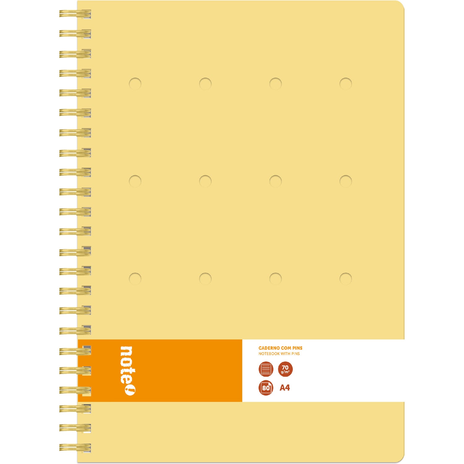 Caderno Espiral Pautado Pins (várias cores)