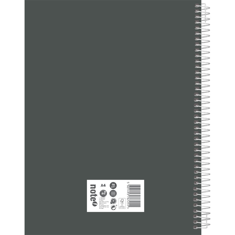 Caderno Espiral A4 80 Folhas 70G Quadriculado Tecnoline Note!