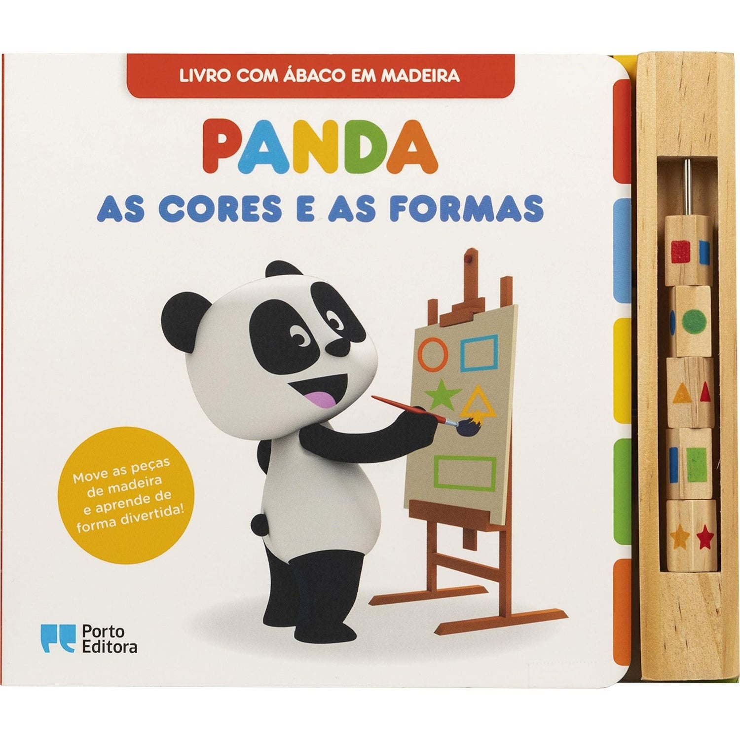 Canal Panda - as Cores e as Formas de Diana Almeida - Livro com Ábaco em Madeira