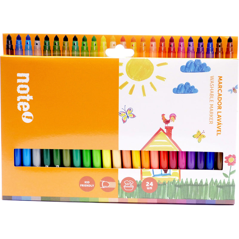 Marcadores Colorir Lavaveis 24 Unidades Note!