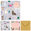 Conjunto Postais + Cartões + Envelopes - Puppies