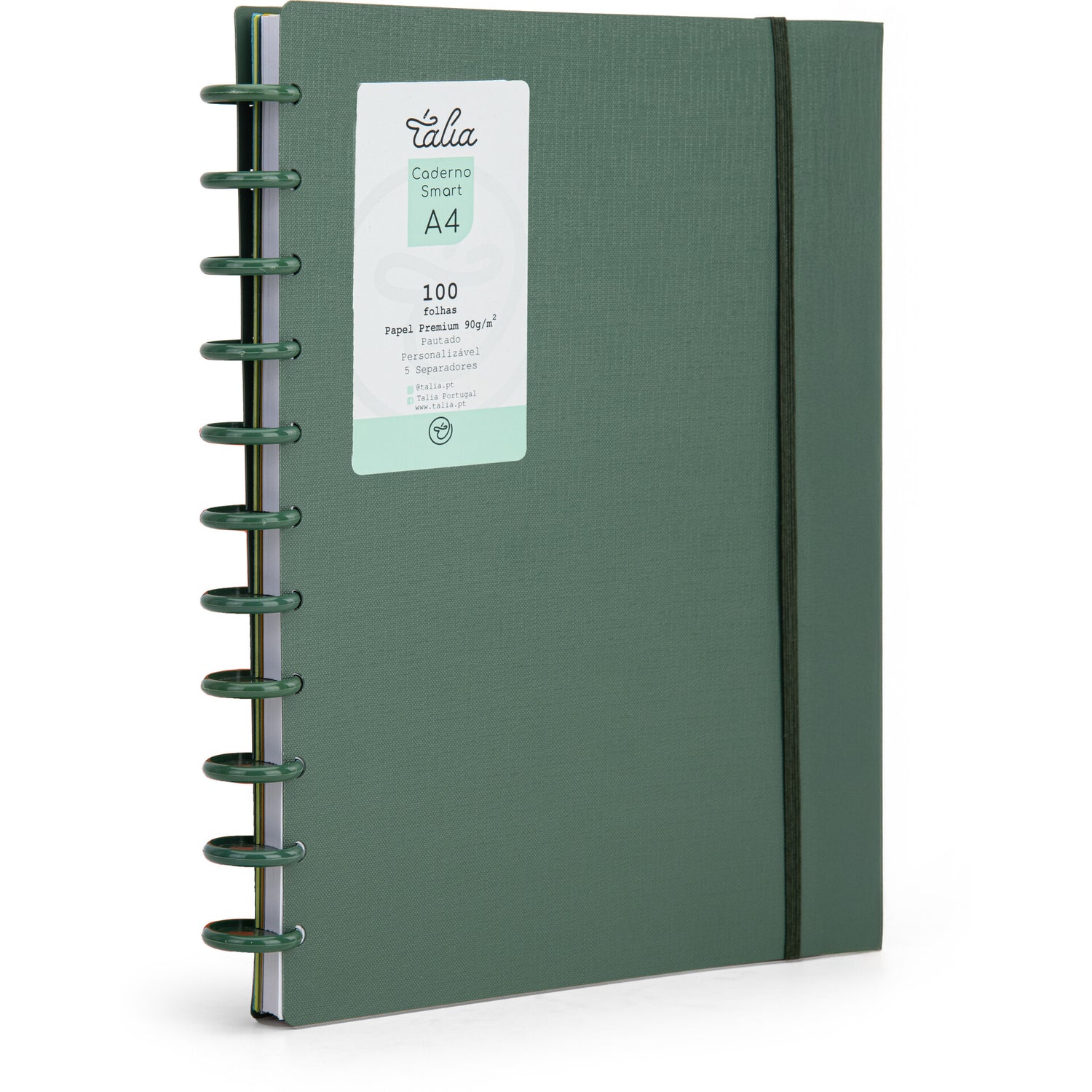 Caderno Smart Espiral A4 Pautado Verde Talia