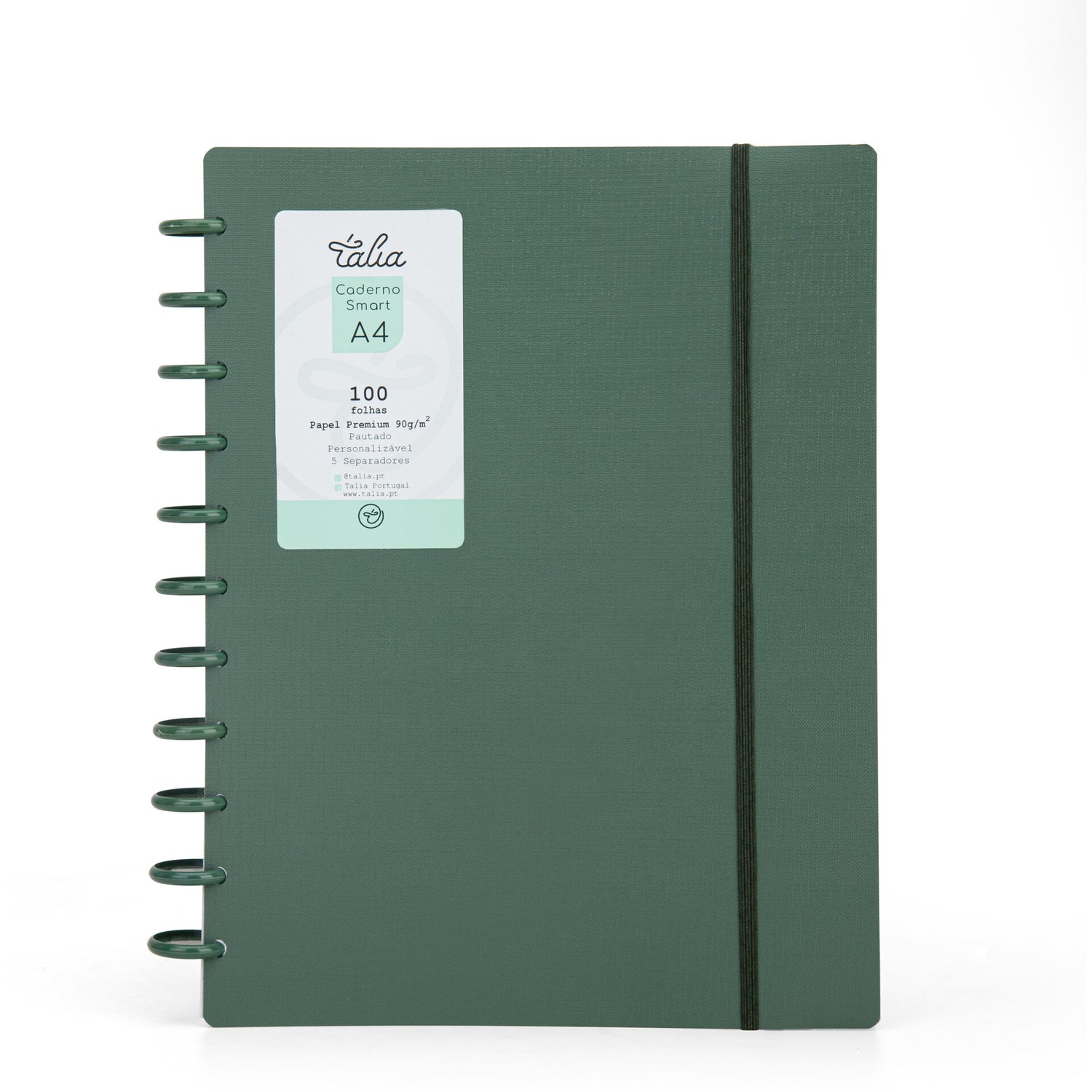 Caderno Smart Espiral A4 Pautado Verde Talia