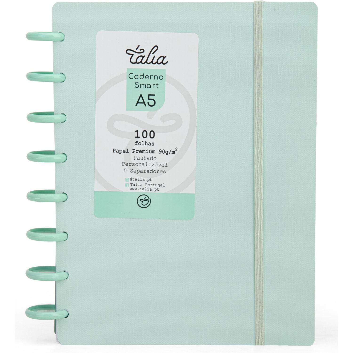 Caderno Smart Espiral A5 Pautado Azul Talia
