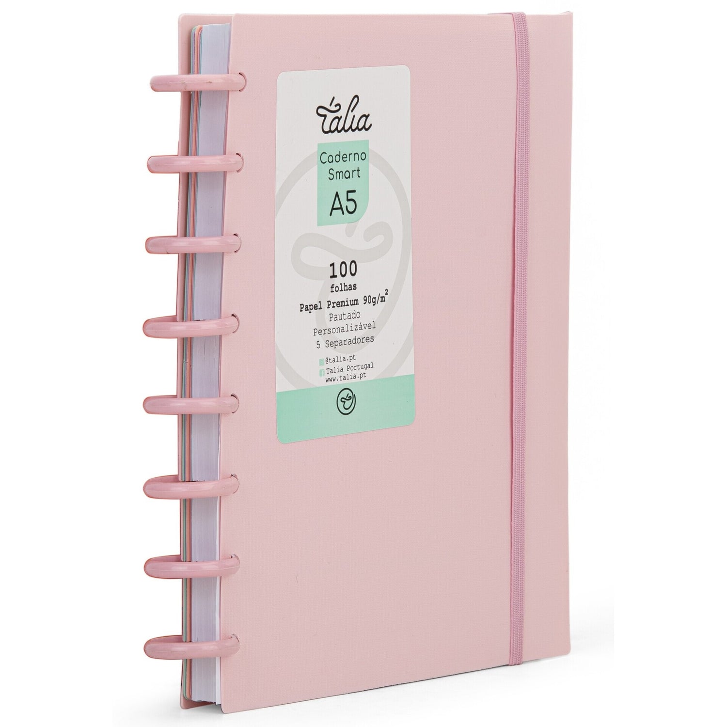 Caderno Smart Espiral A5 Pautado Rosa Talia