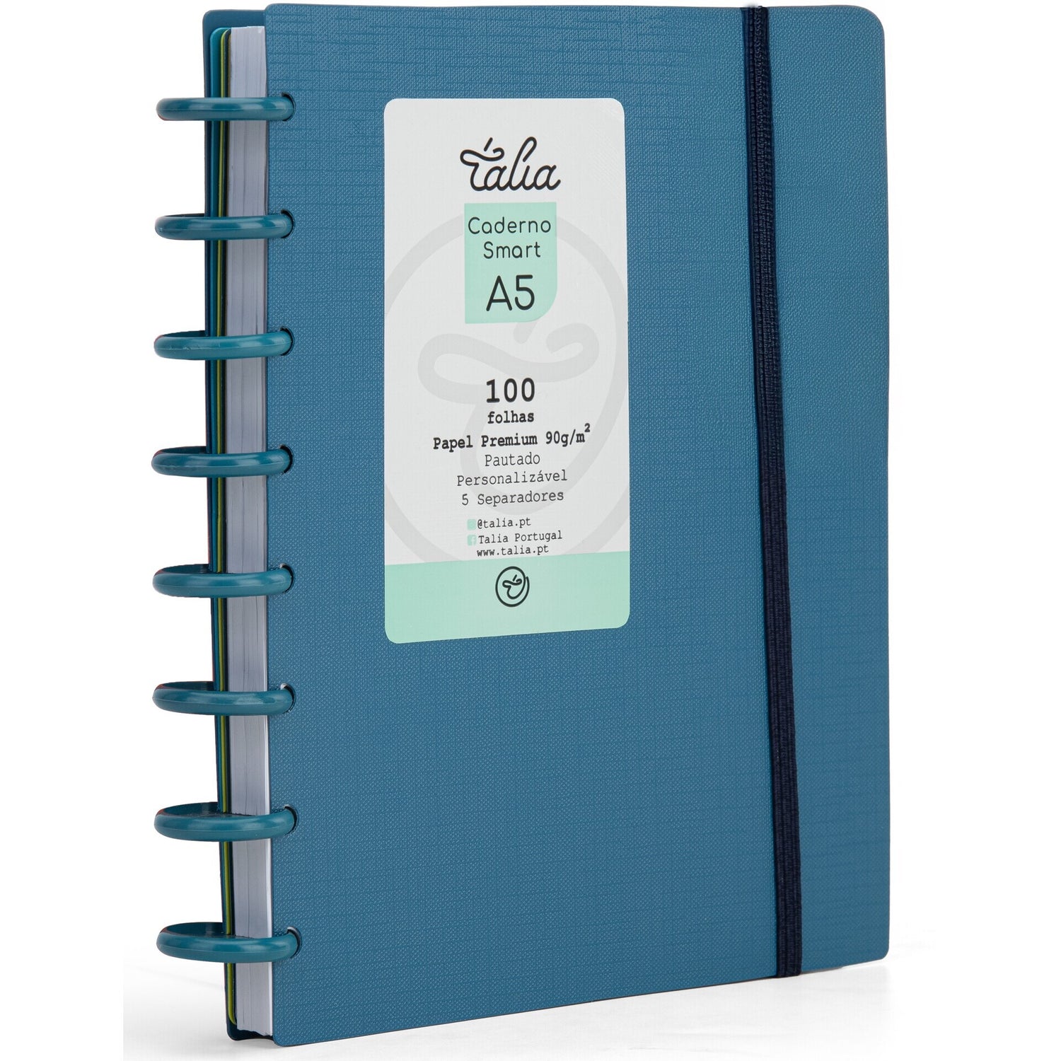Caderno Smart Espiral A5 Pautado Azul Talia