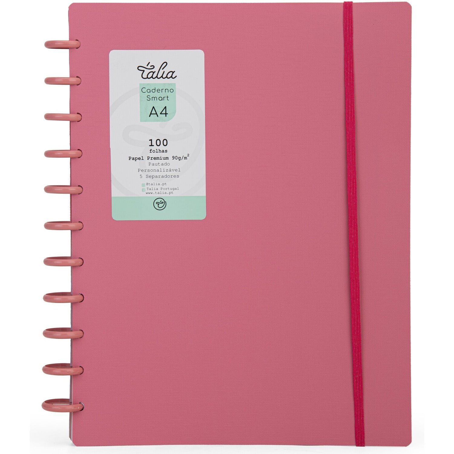 Caderno Smart Espiral A4 Pautado Rosa Talia