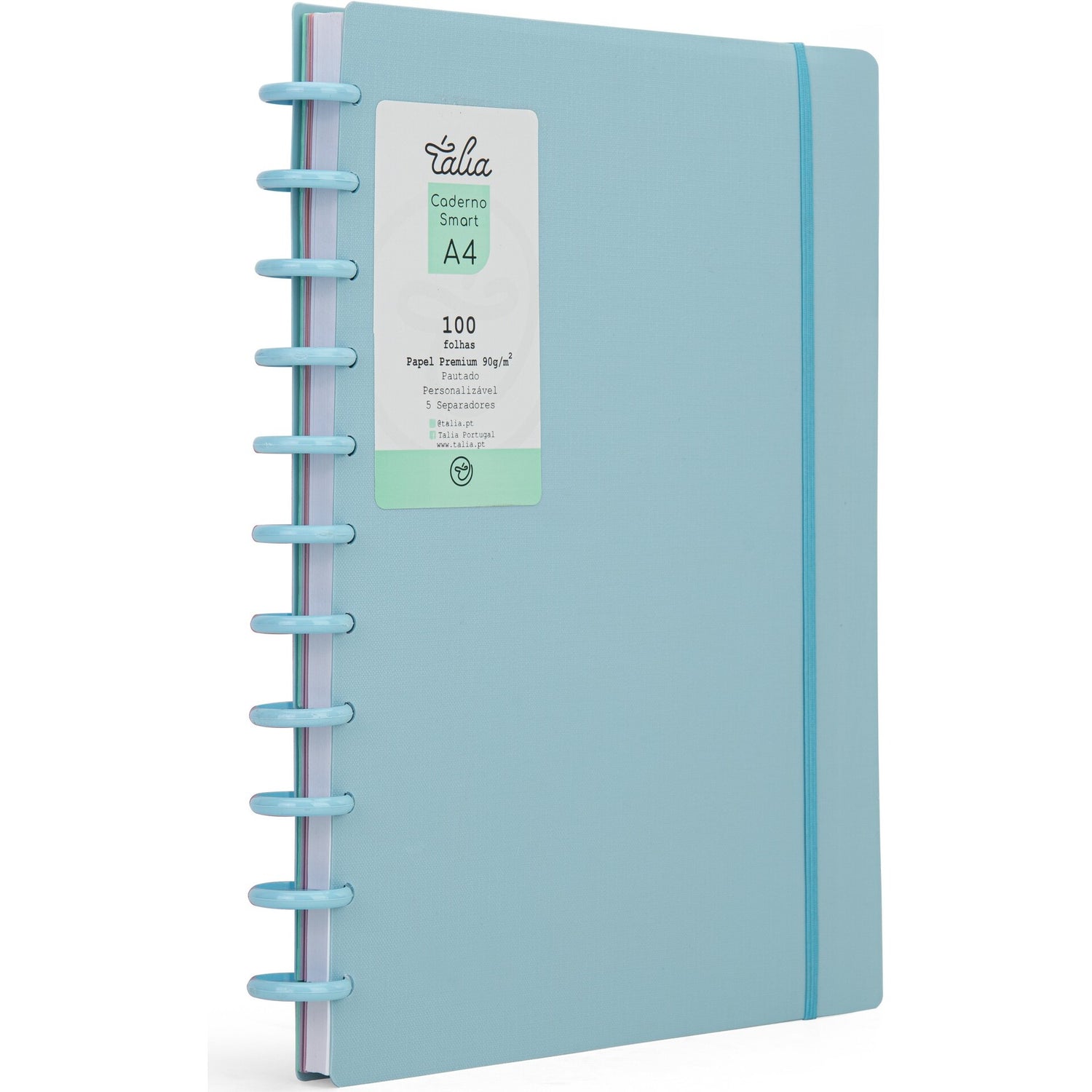 Caderno Smart Espiral A4 Pautado Azul Talia