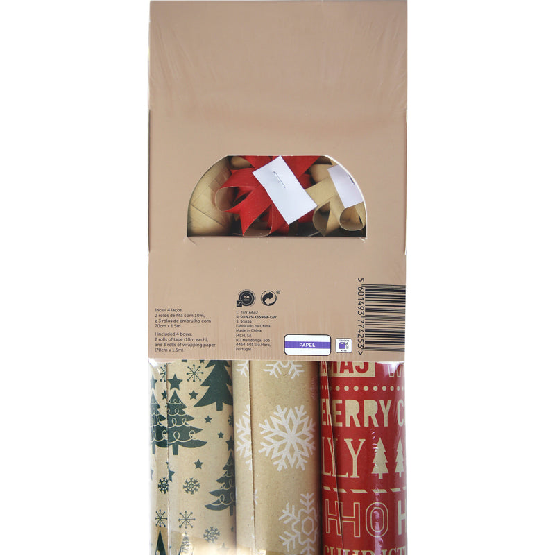 Conjunto Embrulho 3Rolo+4Laço+2Fita Note!
