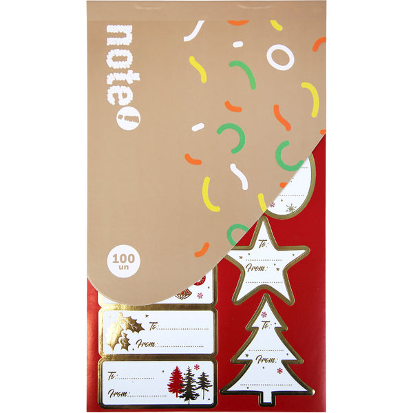 Etiqiueta Autocolante Natal Cinza 100Un