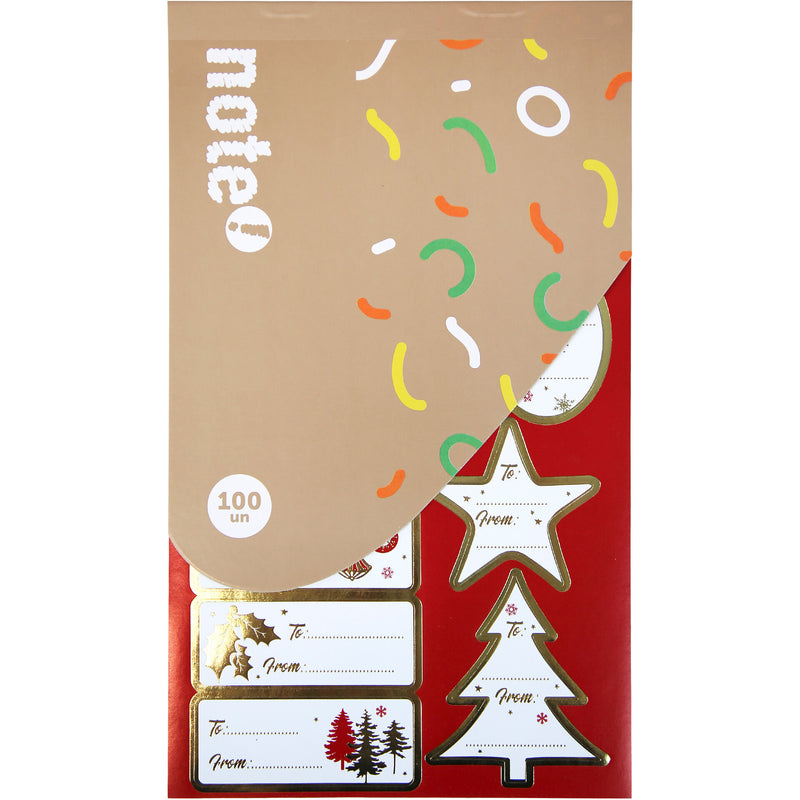 Etiqiueta Autocolante Natal Cinza 100Un