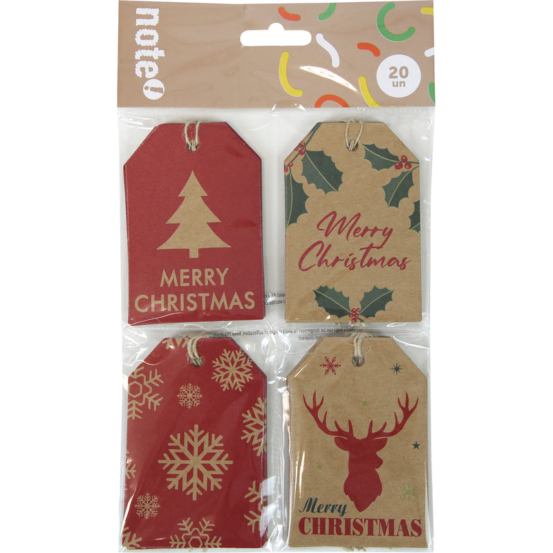 Etiquetas Natal Kraft 20 Unidades Note!