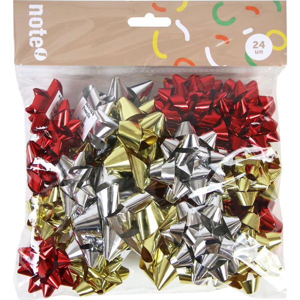 Laços Natal Metalizado 24 Unidades Note!