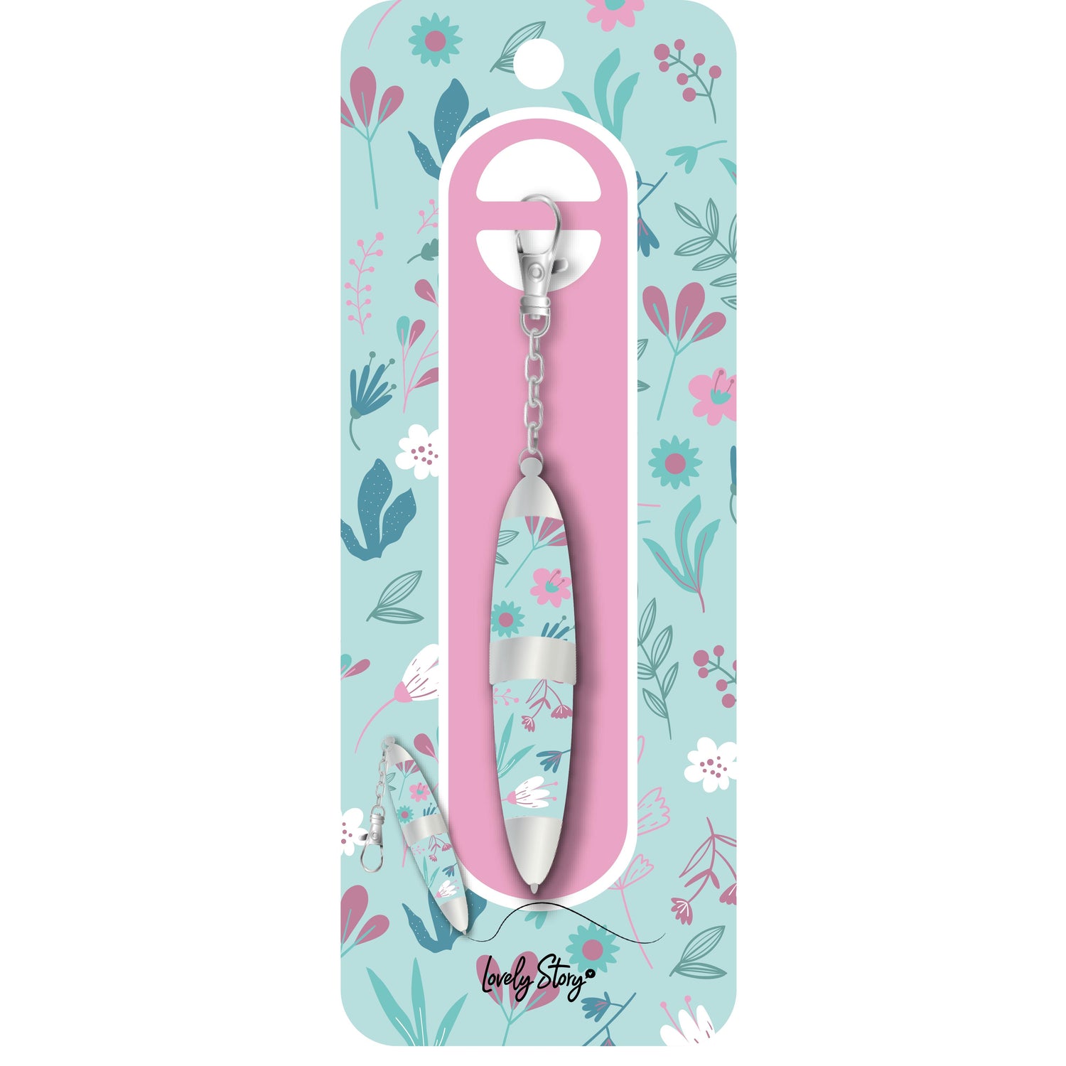 Porta-Chaves Caneta - Mint Bloom