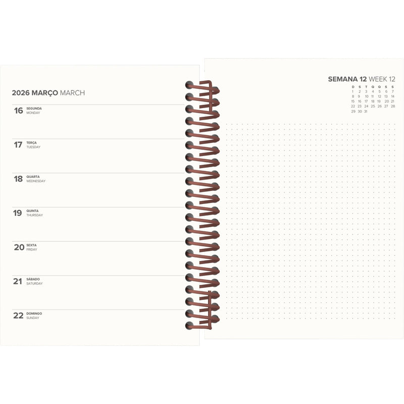 Agenda A6 2026 Espiral 12 Meses Semanal Personality