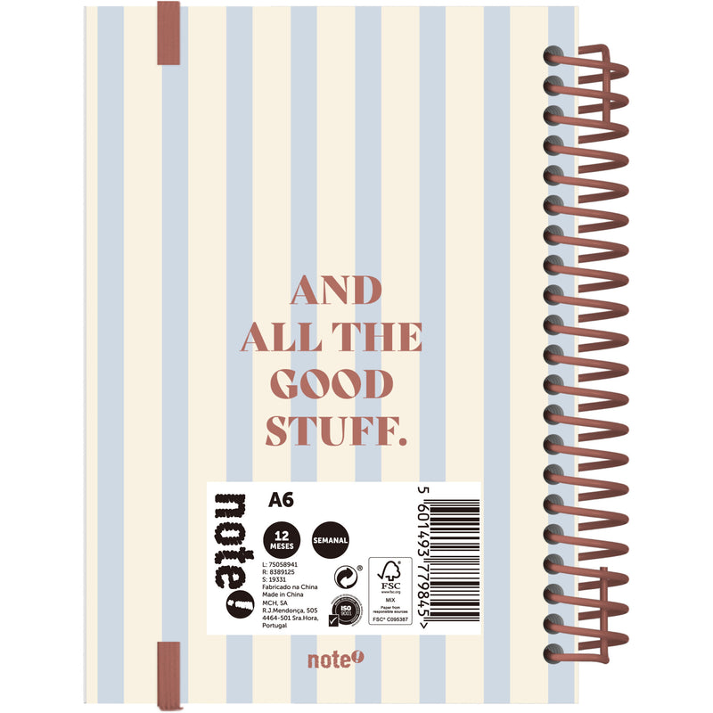 Agenda A6 2026 Espiral 12 Meses Semanal Personality