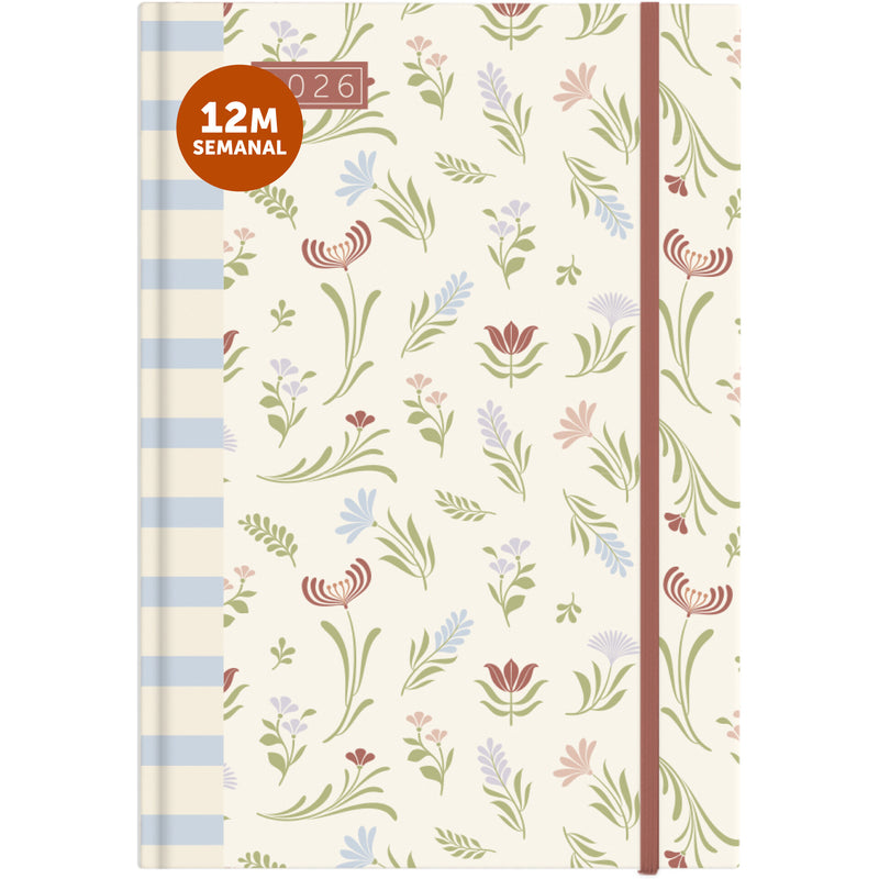 Agenda A7 2026 12 Meses Semanal Calm Note!