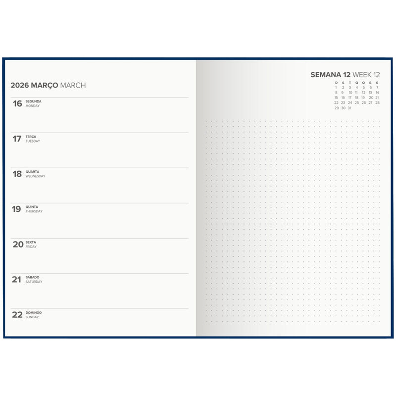 Agenda A5 2026 12 Meses Semanal Essential Note!