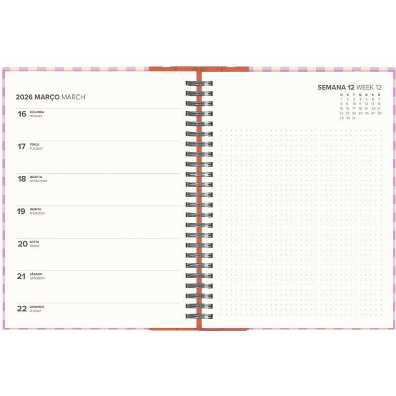 Agenda A5 2026 Espiral 12 Meses Semanal Quotes