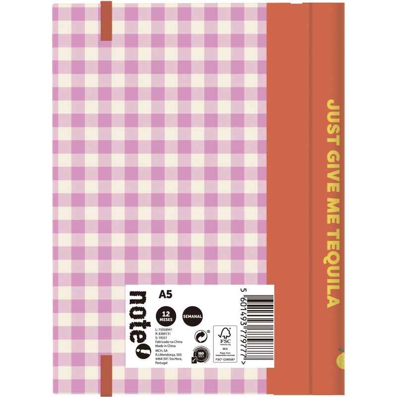 Agenda A5 2026 Espiral 12 Meses Semanal Quotes