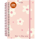 Agenda A6 2026 Espiral 12 Meses Semanal Flowers Note!