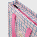 Bolsa Quadrados Azul Rosa - Hello Sunshine