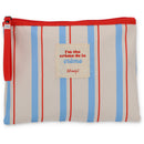 Nécessaire Riscas Azul Vermelho Bege