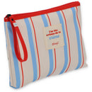 Nécessaire Riscas Azul Vermelho Bege