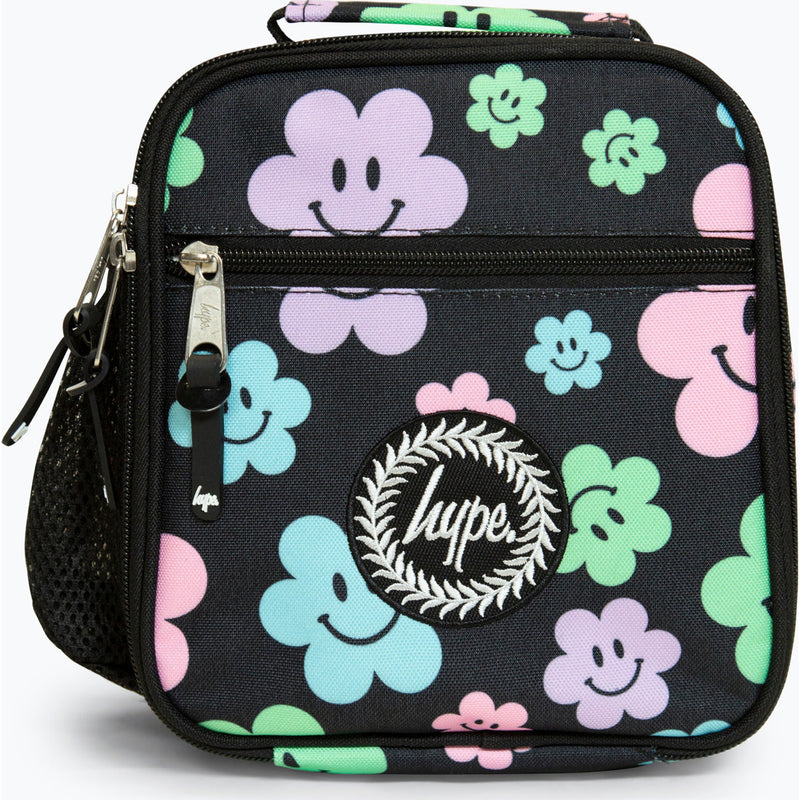 Saco Lanche Happy Flowers Preto Hype