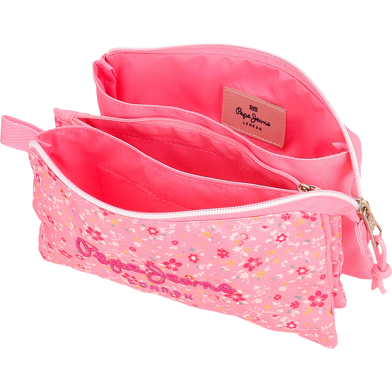 Estojo Triplo Alenka Rosa Pepe Jeans