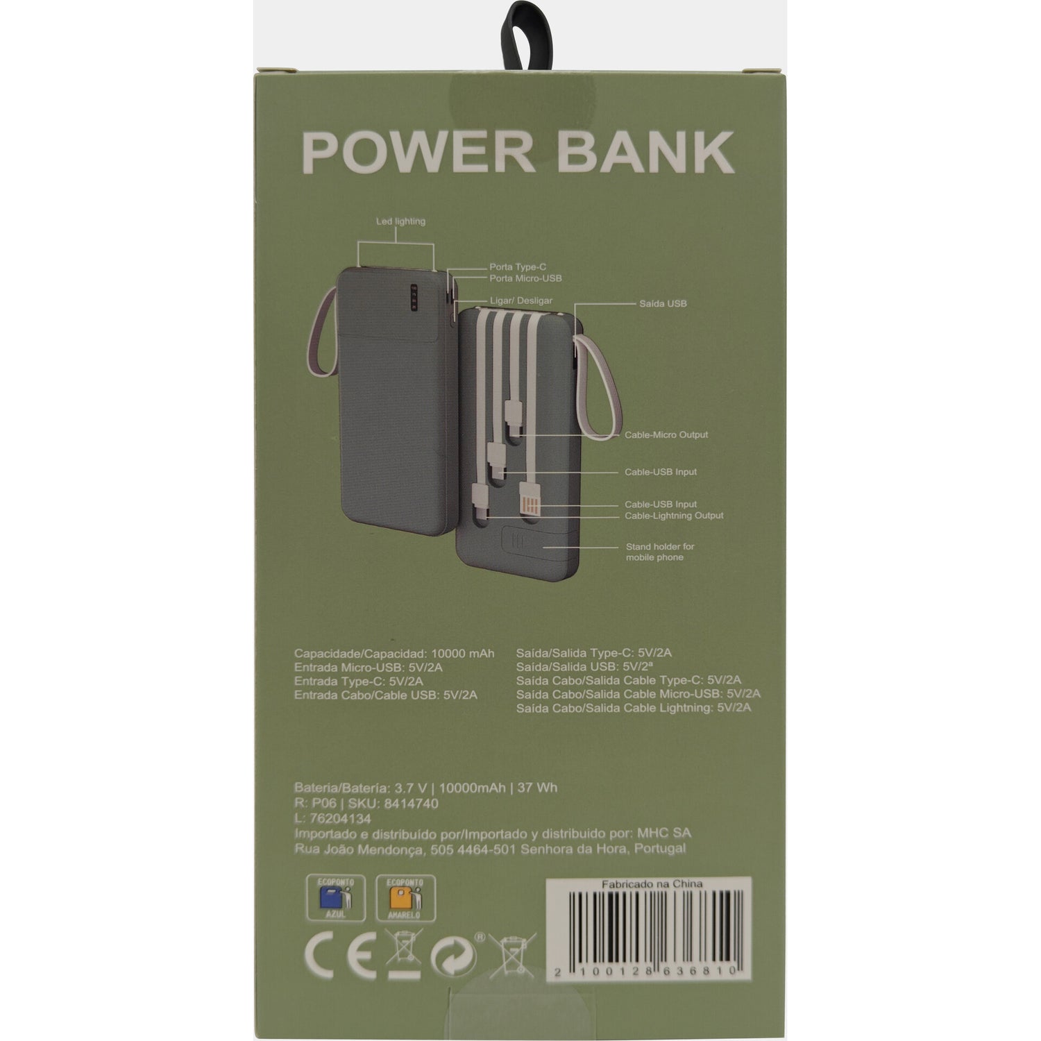 Power Bank 10.000 Mah Verde Fusion