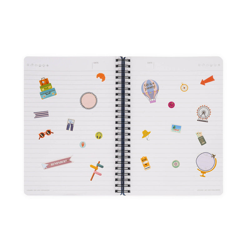 Caderno Espiral - Adesivos De Viagem