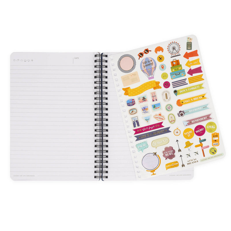 Caderno Espiral - Adesivos De Viagem