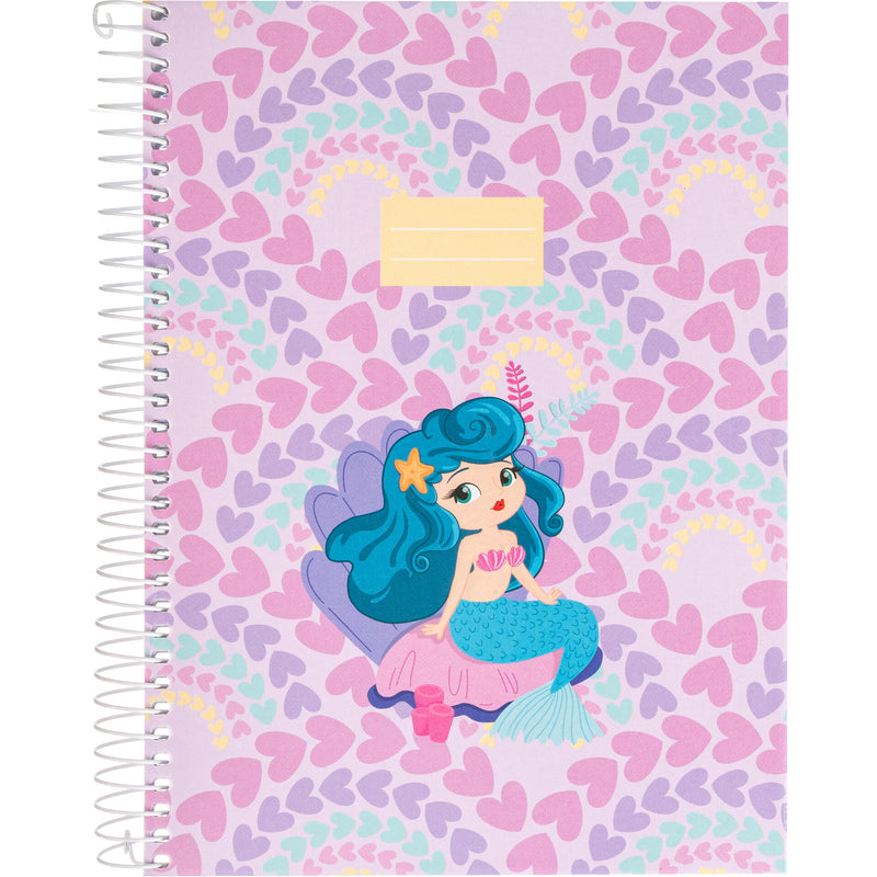 Caderno Espiral A5 Capa Dura Pautado 100 Folhas Mermaid Note!