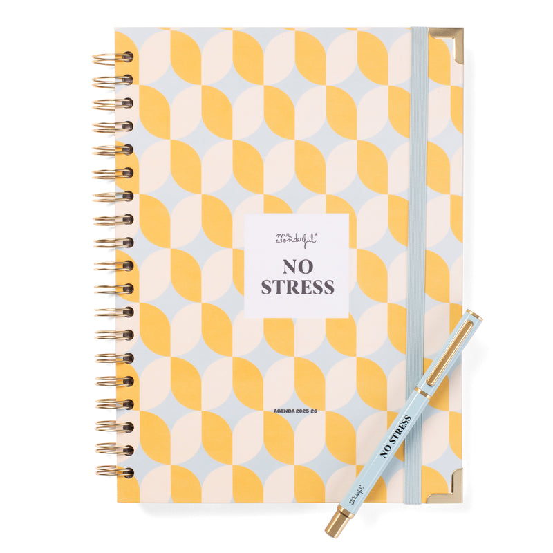 Conjunto Agenda 25-26 + Caneta - No Stress