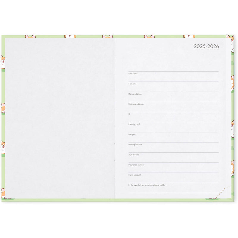 Agenda 16 Meses 25-26 Médio - Corgi Azul