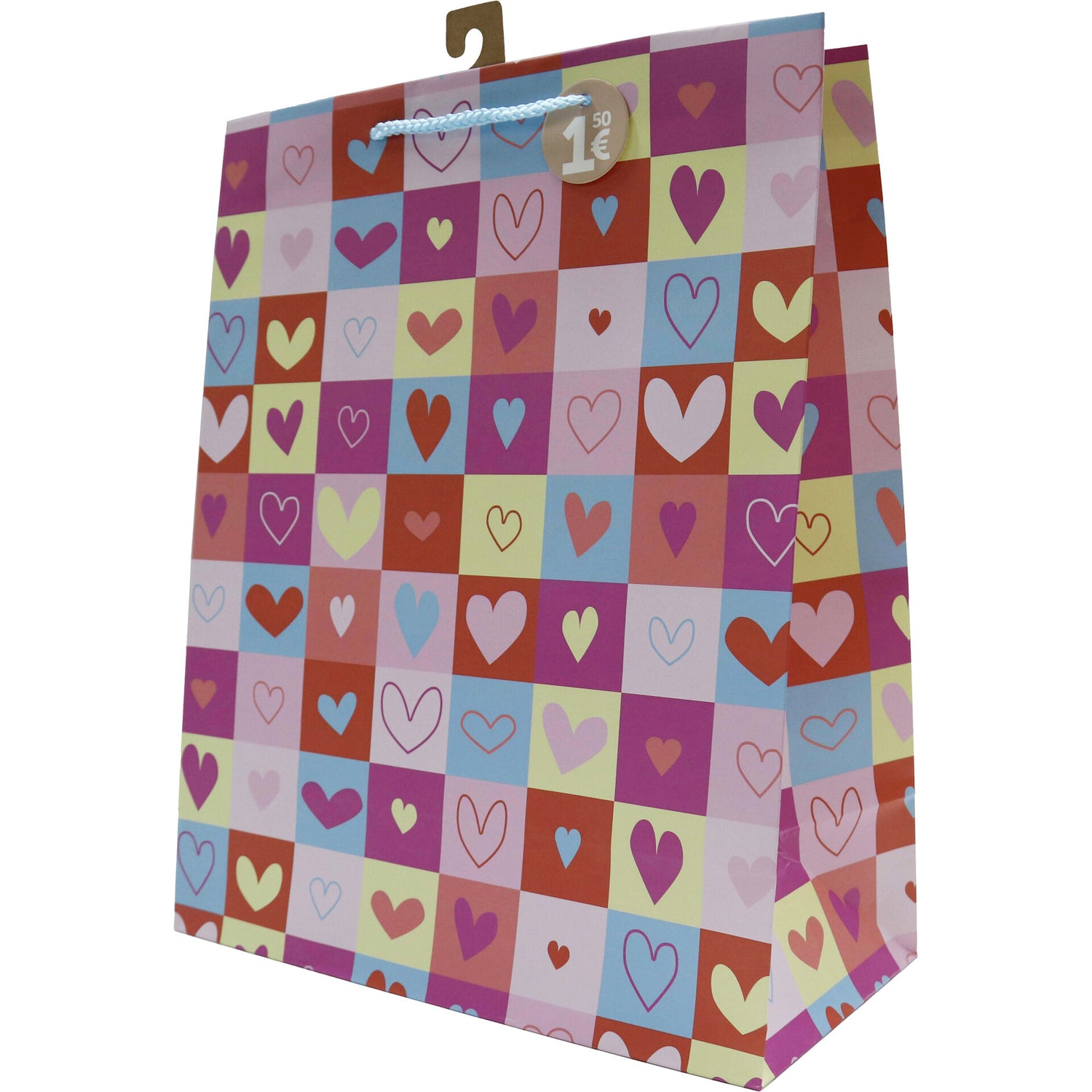 Saco para Presentes Color Hearts 35x28x14cm Note!
