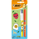 Esferográfica 4Cores+Sublinhador Neon Kawaii 2 Unidades