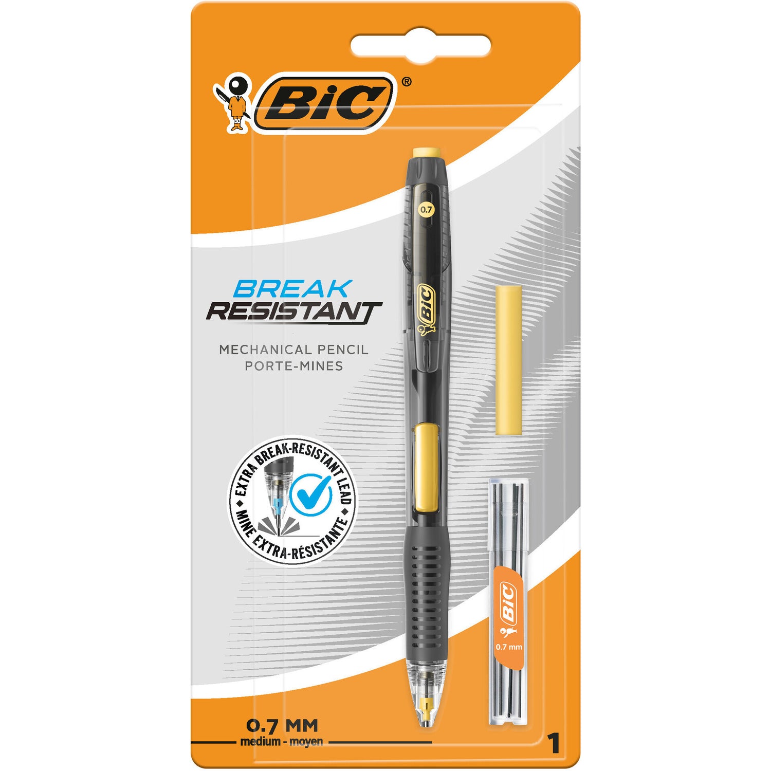 Lapiseira Break Resistant 0,7 com Borracha e Minas