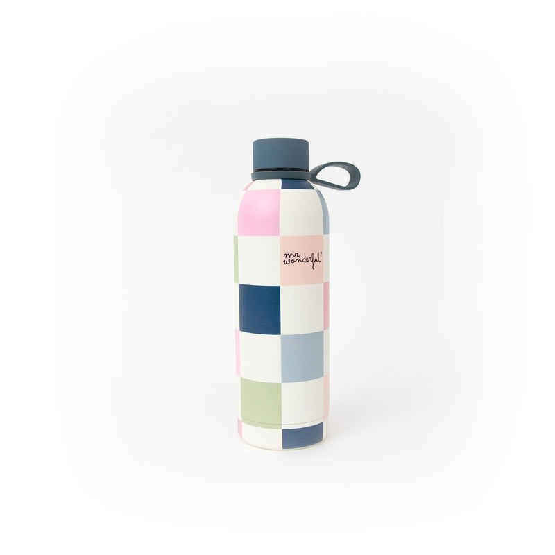 Garrafa Térmica 500Ml - Estampa Xadrez