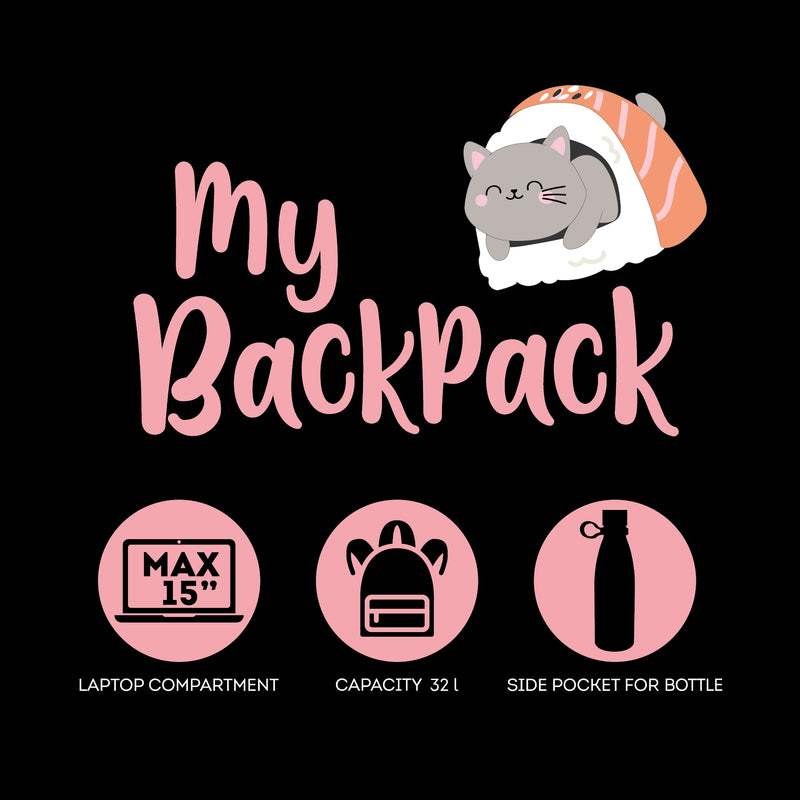 Mochila - Gato Sushi