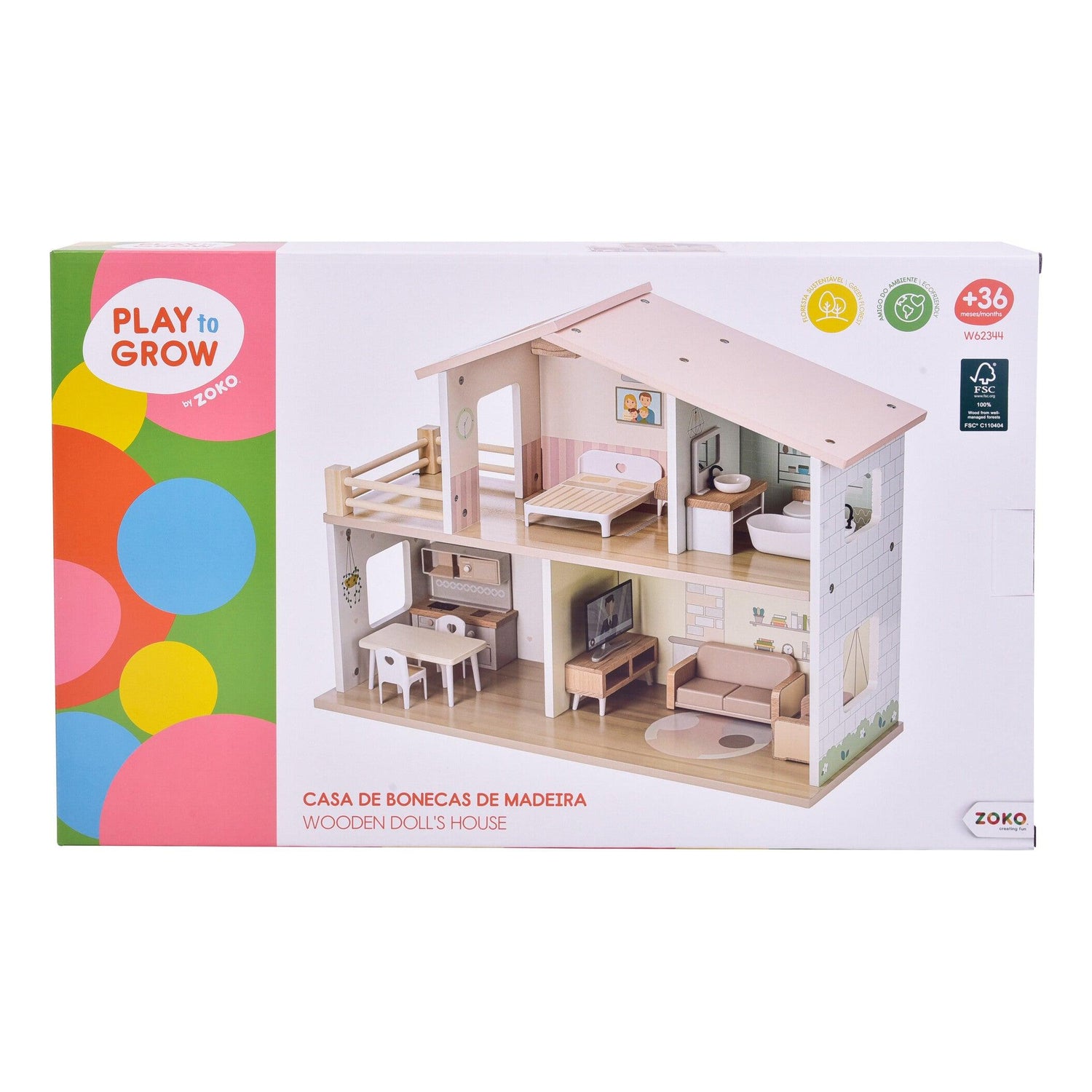 Zoko Play to Grow - Casa de Bonecas em Madeira