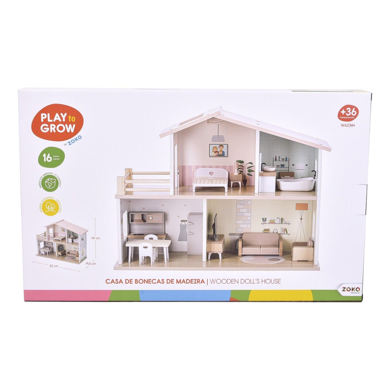 Zoko Play to Grow - Casa de Bonecas em Madeira